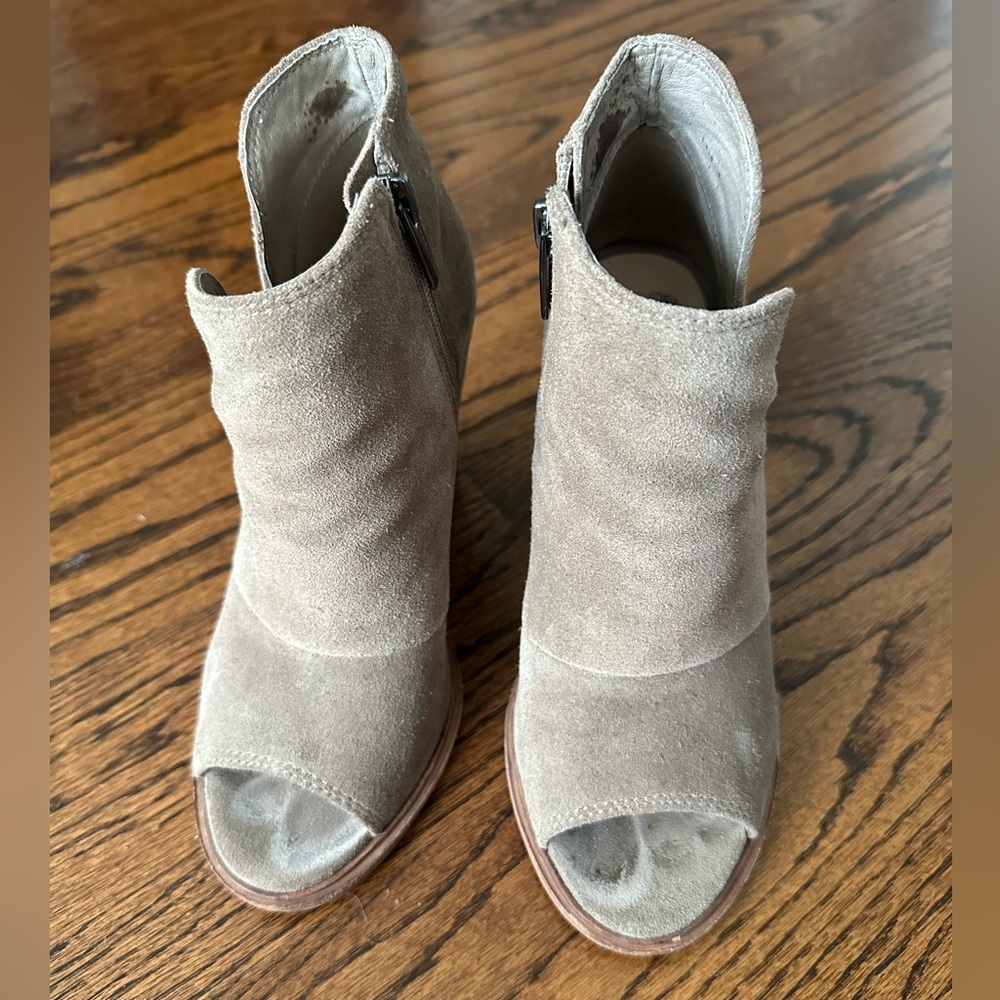 Vince Camuto suede open toe booties.  Size 5